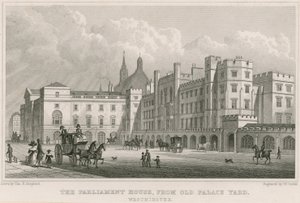 Het Parlementshuis vanaf de Old Palace Yard, Westminster, Londen door Thomas Hosmer Shepherd