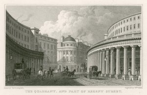De Quadrant en een deel van Regent Street, Londen door Thomas Hosmer Shepherd