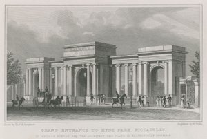 Triomfboog, ingang van Hyde Park, Londen door Thomas Hosmer Shepherd