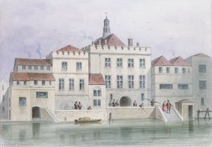 Zicht op Old Fishmongers Hall, 1650 door Thomas Hosmer Shepherd