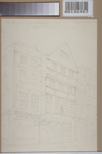 Uitzicht op oude huizen in Chancery Lane, 1853 door Thomas Hosmer Shepherd