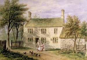 Woolsthorpe, Grantham, geboorteplaats van Isaac Newton door Thomas Hosmer Shepherd