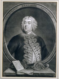 Portret van Francesco Bernardi Senesino, een Sienese castraat, gegraveerd door Alexander van Haecken