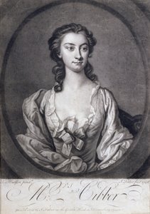 Portret van mevrouw Cibber, actrice en zangeres, gegraveerd door John Faber, 1746 door Thomas Hudson