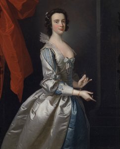 Portret van een vrouw, waarschijnlijk Elizabeth Aislabie, van Studley Royal, Yorkshire door Thomas Hudson