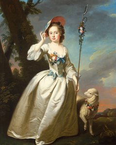 Portret van een jonge dame als herderin