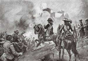 Francesco Morosini bombardeert het Parthenon door Thomas Hutchison Peddie