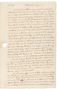 Handtekeningbrief aan John Page, Philadelphia, 30 juli 1776 door Thomas Jefferson