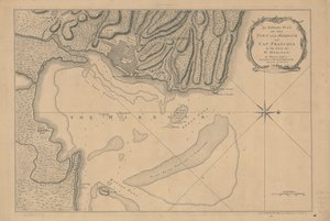 Een authentieke plattegrond van de stad en de haven van Cap-François op het eiland St. Domingo. LOC 73695949 door Thomas Jefferys