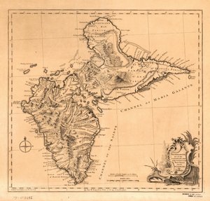 Guadaloupe, een van de Caribbe-eilanden onder Frans gezag in West-Indië, LOC 75693286 door Thomas Jefferys