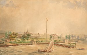Het lazaret quarantaine, ca. 1860 door Thomas L. Cernea