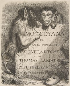 Titelpagina, uit Monkey-ana, of Men in Miniature, 1827 door Thomas Landseer