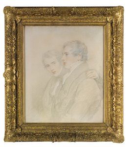 Dubbelportret van Richard Rowland Bloxam (1797-1877) en Andrew Bloxam (1801-1878), halflang, in profiel, aan de vooravond van hun vertrek naar de Sandwich Eilanden [Hawaii] in 1823