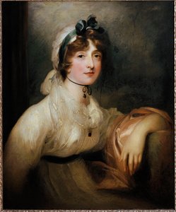 Portret van Lady Milner Jonge dame gekleed in een eerste empire jurk en bedekt met een bloederige knijp door een lint. Schilderij door Sir Thomas Lawrence door Thomas Lawrence