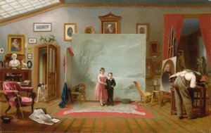 Interieur met portretten door Thomas Le Clear