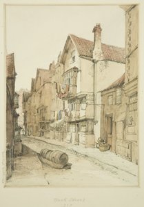 Back Street, kijkend naar het noorden door Thomas Leeson the Elder Rowbotham