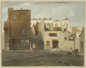Achterkant van het ziekenhuis, met Whitson Street door Thomas Leeson the Elder Rowbotham