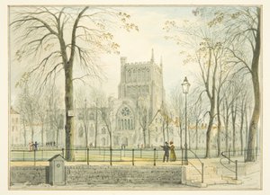 Kathedraal van Bristol en College Green door Thomas Leeson the Elder Rowbotham