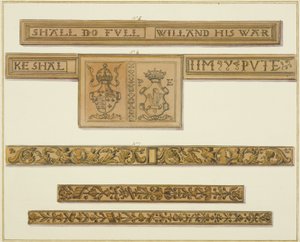 Gesneden fries en wapenschilden van 46 Baldwin Street door Thomas Leeson the Elder Rowbotham