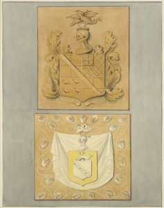 Wapenschilden op de Deur in Langton Mansion, aan de Achterkant