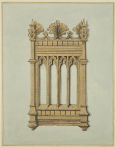 Fragment van gesneden eikenhout uit de oude Tuckers