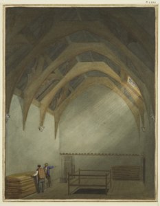Hal in het huis van de heer Attwood, aangrenzend aan de achterhal door Thomas Leeson the Elder Rowbotham