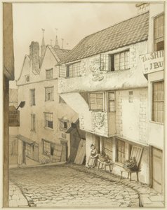 Onderkant van Steep Street, met huis door Thomas Leeson the Elder Rowbotham
