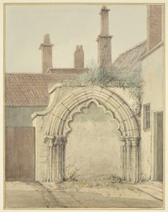 Oude poort naar Prebendal House vanuit de kloosters van de kathedraal van Bristol door Thomas Leeson the Elder Rowbotham