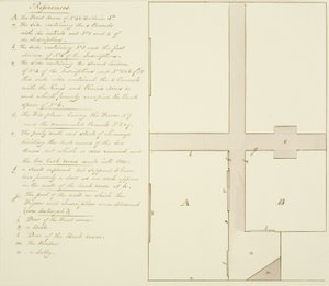 Plattegrond van 46 Baldwin Street door Thomas Leeson the Elder Rowbotham