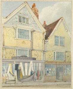 Twee oude Huizen aan de Noordzijde van Castle Street door Thomas Leeson the Elder Rowbotham