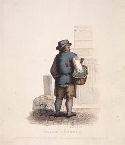 Waterkersverkoper met een mand aan zijn arm, 1820