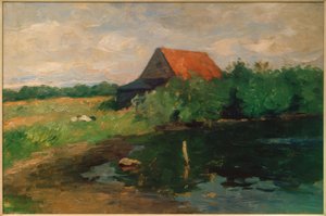 Huis met rood dak
