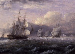 Voor de Wind - North Foreland, Kust van Kent door Thomas Luny