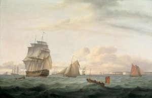 Scheepvaart bij de haven van Ramsgate door Thomas Luny
