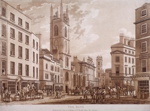 Bank of England, Threadneedle Street, Londen, 1781 door Thomas Malton II
