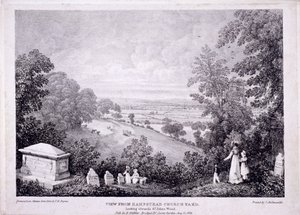 Algemeen uitzicht op Hampstead, Londen, 1822