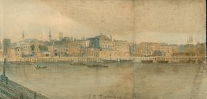 Panorama van de rivier de Theems, noordzijde, in 13 delen door Thomas Mann Baynes