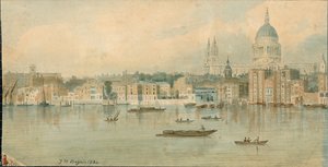 Panorama van de rivier de Theems, noordzijde, in 13 delen door Thomas Mann Baynes