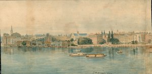 Panorama van de rivier de Theems, noordzijde, in 13 delen