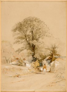 Landschap Laan met Ruiter door Thomas Miles II Richardson