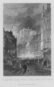 De Markt van de Graaf, Dood van Porteous (gravure) door Thomas Miles II Richardson