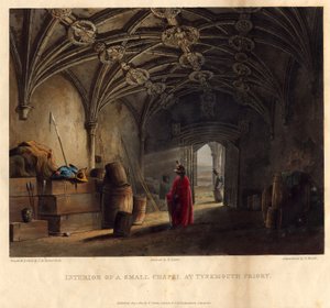Interieur van een kleine kapel in Tynemouth Priory, 1820