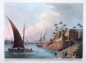 Arabisch Zomerhuis aan het Kanaal van Menouf, Egypte, 1801 door Thomas Milton