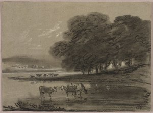 Landschap met koeien door Thomas Monro