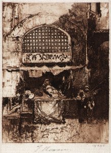 Een bazaar door Thomas Moran