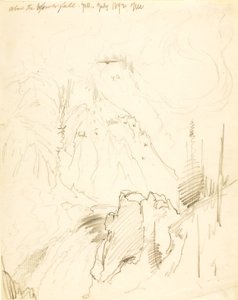 Boven de Lower Fall, Yellowstone door Thomas Moran