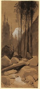 Tekening, In de Yosemitevallei, 1872 door Thomas Moran