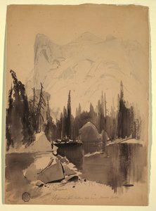 Tekening, Mirror Lake, Yosemite, 1872 door Thomas Moran
