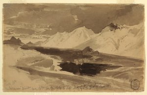 Tekening, The Arkansas Divide, augustus 1874 door Thomas Moran