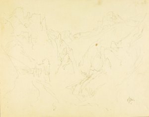 Veldschets van Rocky Canyon door Thomas Moran